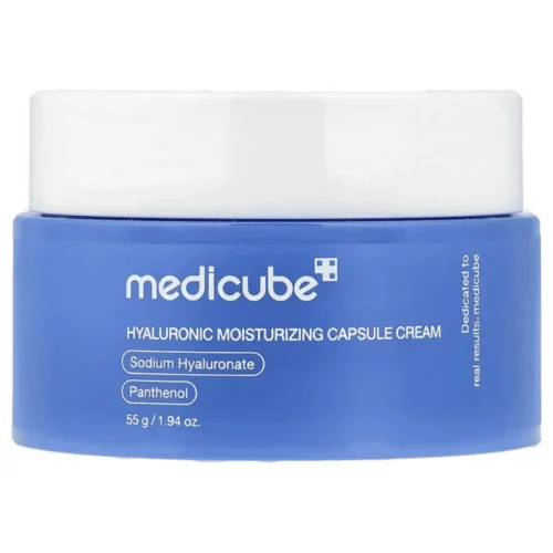 Medicube Hyaluronic Moisturizing Capsule Cream for sale in Lebanon - blue glow capsules in clear hydrating gel