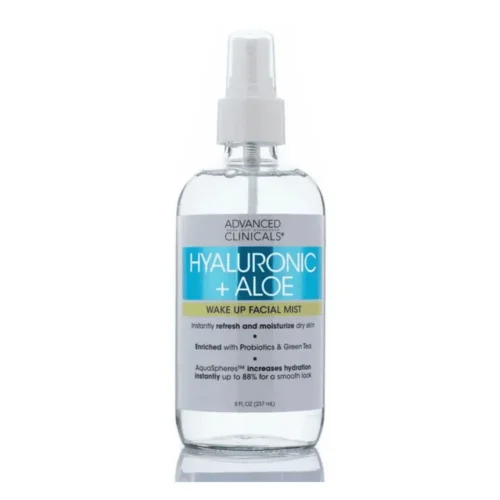Advanced Clinicals Hyaluronic + Aloe Facial Mist 237ml Advanced Clinicals Hyaluronic Aloe Mist Lebanon for sale in Lebanon - 237ml blue spray bottle with hydrating facial mist formula