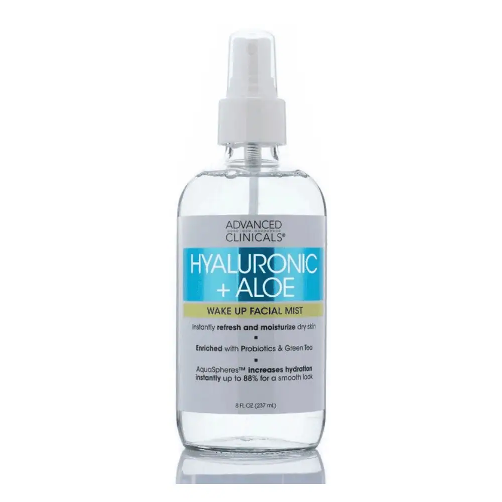 Advanced Clinicals Hyaluronic + Aloe Facial Mist 237ml - Lebanon - Makeup Germany Advanced Clinicals Hyaluronic + Aloe Facial Mist 237ml Advanced Clinicals Hyaluronic Aloe Mist Lebanon for sale in Lebanon - 237ml blue spray bottle with hydrating facial mist formula