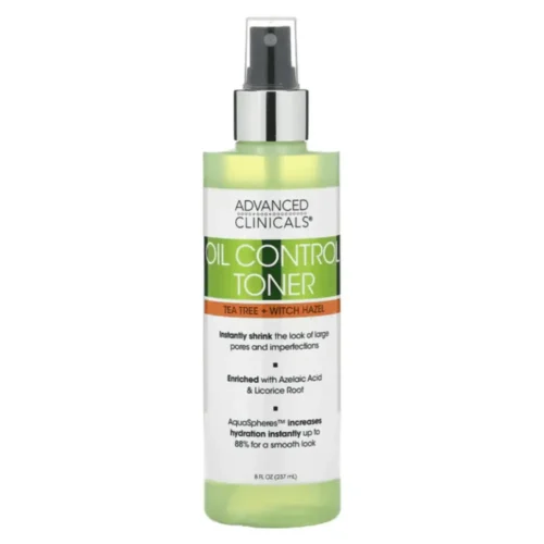 ADVANCED CLINICALS TEA TREE + WITCH HAZEL TONER OIL CONTROL 237 mL Advanced Clinicals Tea Tree Toner Lebanon for sale in Lebanon - 237ml green spray bottle with oil-control tea tree and witch hazel toner formula