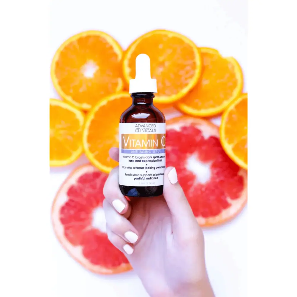 Advanced Clinicals Vitamin C Serum 52ml - Lebanon - Makeup Germany Advance Clinical Vitamin C Serum 52ml Advanced Clinicals Vitamin C Serum Lebanon for sale in Lebanon - 52ml dark glass bottle with dropper containing concentrated brightening Vitamin C face serum