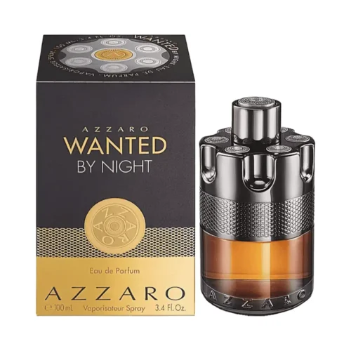 Azzaro Wanted By Night Lebanon Eau De Parfum 100ml for sale in Lebanon - iconic cylinder revolver chamber perfume bottle with dark chrome and amber fluid details