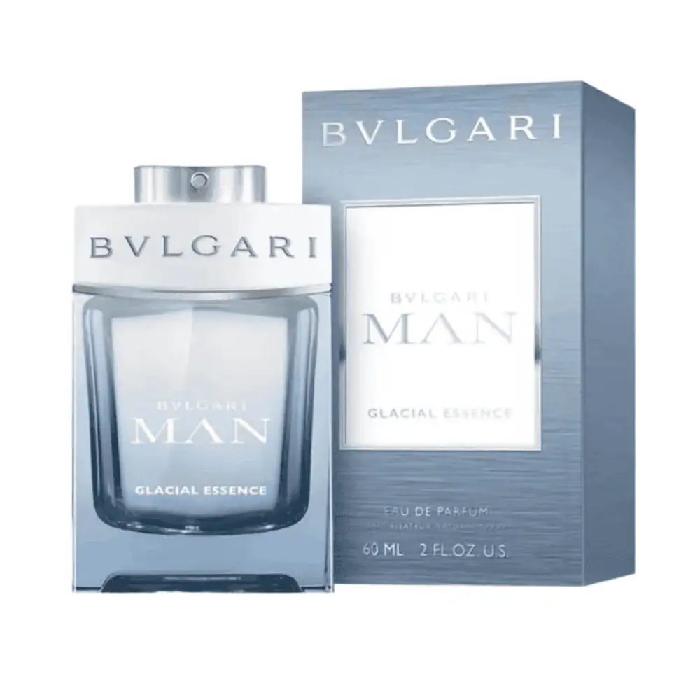 Bvlgari Man Glacial Essence Eau de Parfum 60ml - Lebanon - Makeup Germany Bvlgari Bvlgari Man Glacial Essence Bvlgari Man Glacial Essence Lebanon for sale in Lebanon - crisp ice-blue glass bottle with matte silver detailing