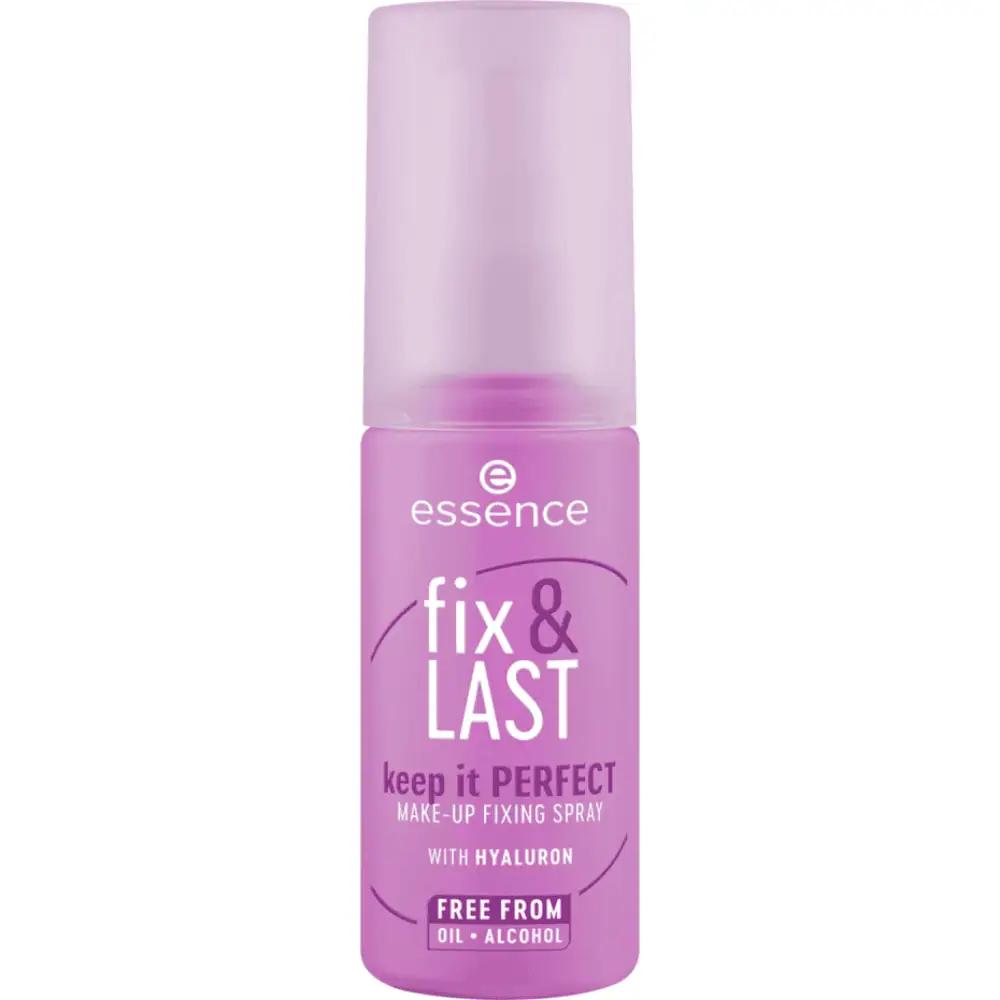 Essence Fix & Last Keep It Perfect Make-Up Fixing Spray 50ml - Lebanon - Makeup Germany Essence Keep It Perfect Spray Lebanon Fix & Last Keep It Perfect Make-Up Fixing Spray 50ml for sale in Lebanon - clear 50ml spray bottle with cyan blue label and mist nozzle