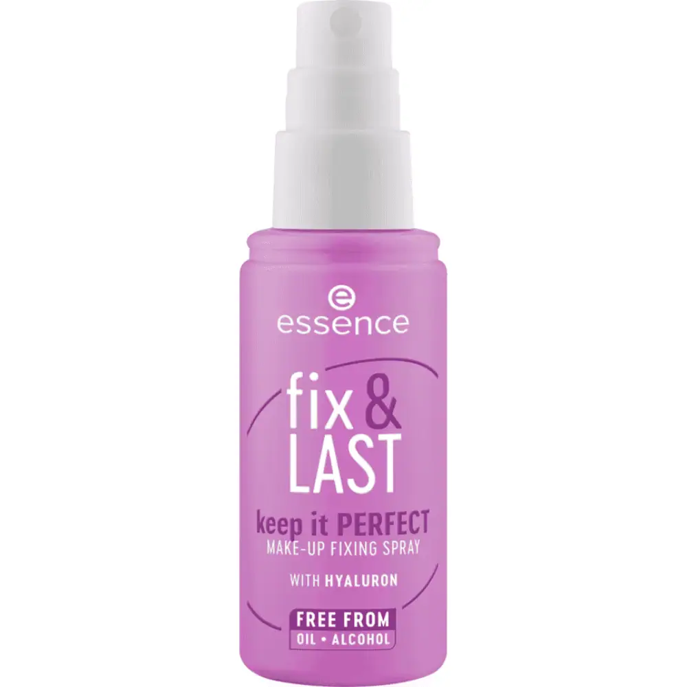 Essence Fix & Last Keep It Perfect Make-Up Fixing Spray 50ml - Lebanon - Makeup Germany Essence Keep It Perfect Spray Lebanon Fix & Last Keep It Perfect Make-Up Fixing Spray 50ml for sale in Lebanon - clear 50ml spray bottle with cyan blue label and mist nozzle