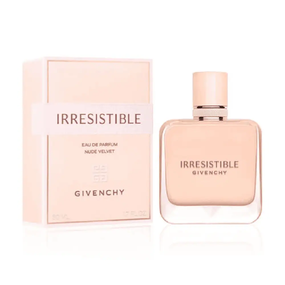 Givenchy Irresistible Nude Velvet Eau de Parfum 50ML - Lebanon - Makeup Germany Givenchy Irresistible Lebanon Nude Velvet Eau de Parfum 50ml for sale in Lebanon - faceted square pink glass bottle with a matte nude finish