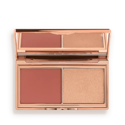 Charlotte Tilbury Hollywood Blush and Glow Glide Palette for sale in Lebanon - compact featuring terracotta blush and golden sunset highlighter