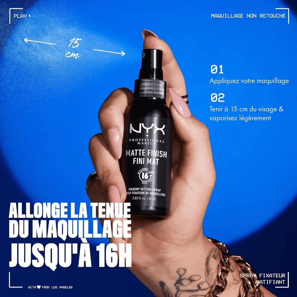 NYX MATTE FINISH SETTING SPRAY 60ML - Lebanon - Makeup Germany NYX MATTE FINISH SETTING SPRAY 60ML NYX Matte Setting Spray Lebanon for sale in Lebanon - 60ml sleek matte black spray bottle with long-lasting oil control label