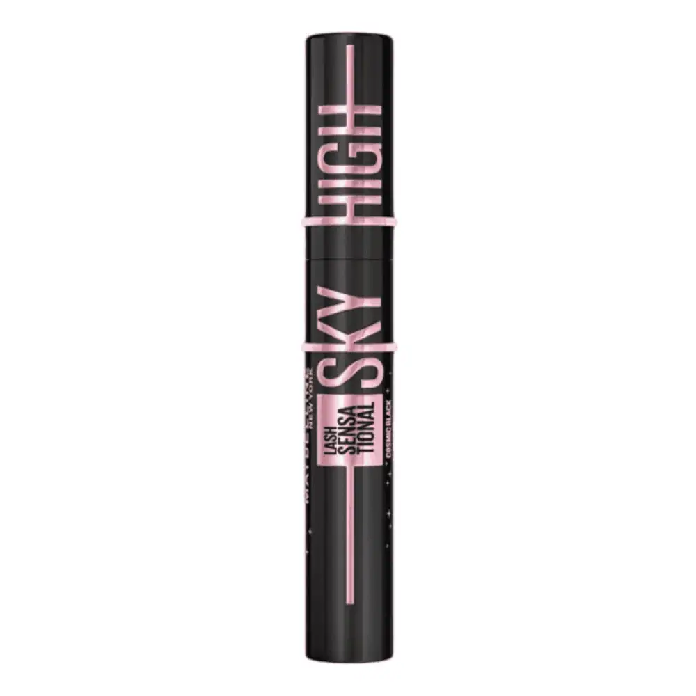 Maybelline Lash Sensational Cosmic Black Sky High Mascara - Lebanon - Makeup Germany Maybelline Lash Sensational Cosmic Black Sky High Mascara Maybelline Cosmic Black Sky High Mascara Lebanon for sale in Lebanon - sleek black mascara tube with cosmic pink metallic lettering and flexible Flex Tower brush