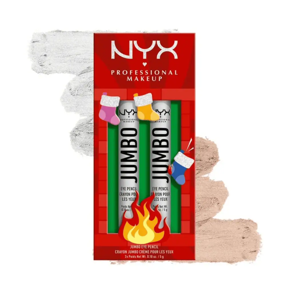 NYX Jumbo Eye Pencil Duo - Lebanon - Makeup Germany NYX Jumbo Eye Pencil Duo NYX Jumbo Eye Pencil Duo Lebanon for sale in Lebanon - set of two creamy jumbo eye crayons in festive holiday packaging