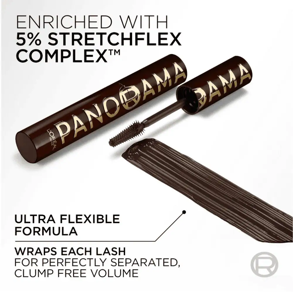 L'Oreal Paris Panorama Mascara Brown Leather 9.9ml - Lebanon - Makeup Germany L'Oreal Paris Panorama Mascara Brown Leather 9.9ml L'Oreal Panorama Mascara Lebanon for sale in Lebanon - 9.9ml metallic gold tube with multi-level bristle brush