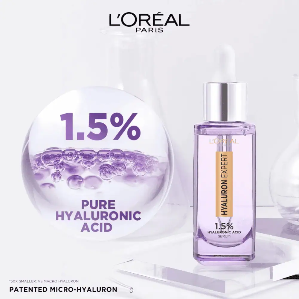 L'Oreal Paris Hyaluron Expert Replumping Serum 30ml - Lebanon - Makeup Germany L'Oreal Paris Hyaluron Expert Replumping Serum 30ML L’Oreal Hyaluron Expert Serum Lebanon for sale in Lebanon - 30ml purple glass dropper bottle with concentrated replumping hyaluronic acid serum formula