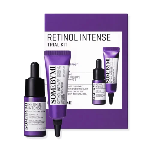 SOME BY MI Retinol Intense Trial Kit Some By Mi Retinol Intense Trial Kit Lebanon for sale in Lebanon - purple trial kit box containing 10ml Retinol Intense Serum and 10ml Retinol Intense Eye Cream