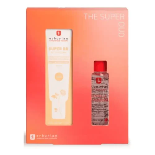 Erborian The Super Duo Super BB Cream Lebanon for sale in Lebanon - creamy nude fluid and lightweight golden cleansing oil texture