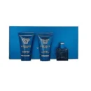 Versace Eros Lebanon 3 Pc Mini Gift Set for Men for sale in Lebanon - turquoise mini EDT bottle, after shave balm tube, and shower gel tube in a blue gift box
