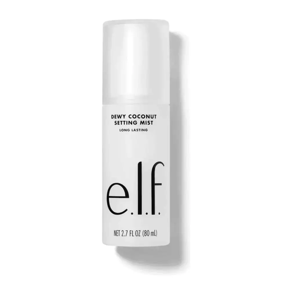 e.l.f Dewy Coconut Setting Mist 80ml - Lebanon - Makeup Germany Elf Dewy Coconut Setting Mist 80ml e.l.f. Dewy Coconut Setting Mist Lebanon for sale in Lebanon - 80ml white setting spray bottle with coconut hydrating facial mist design BILINGUAL