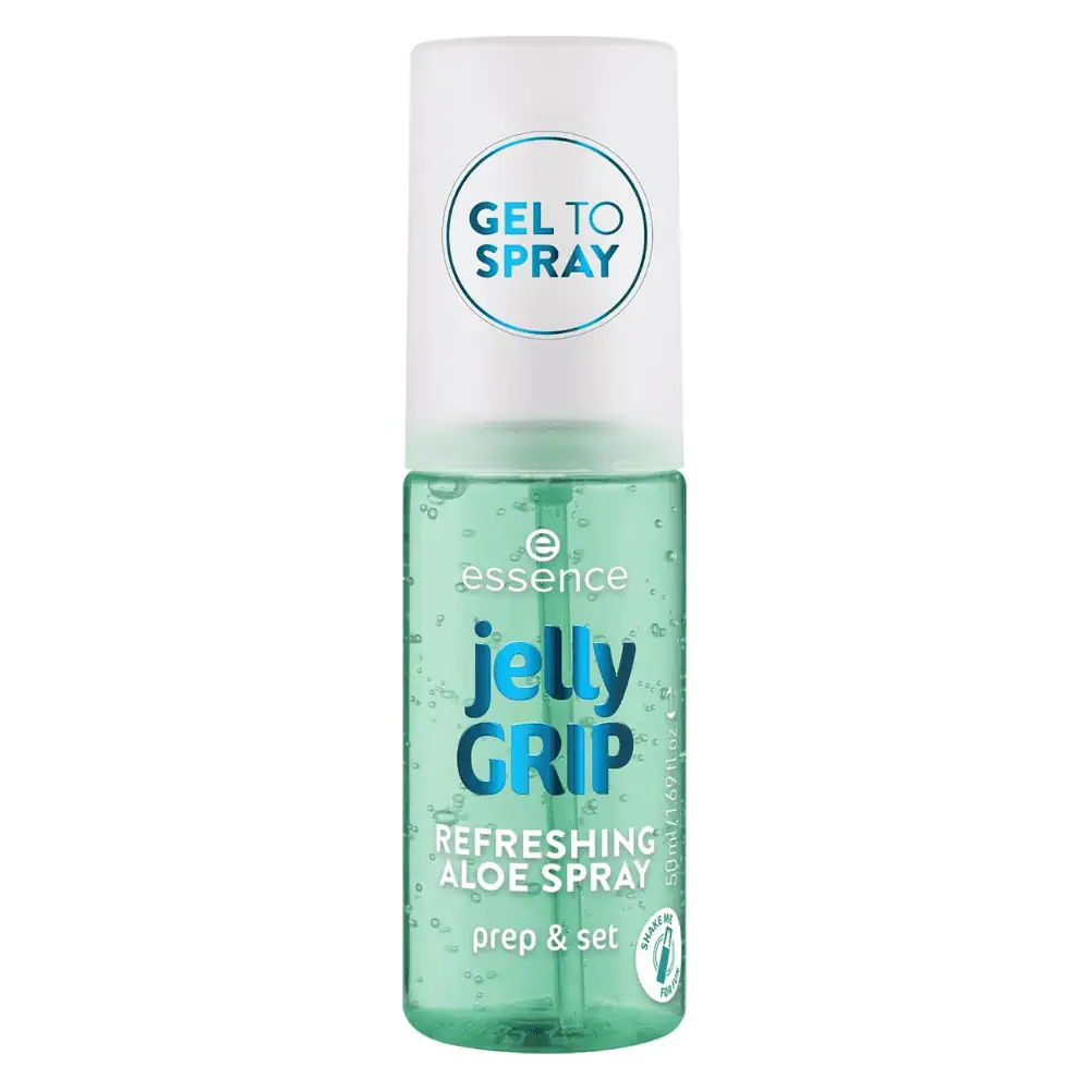 essence Jelly Grip Refreshing Aloe Spray 50ml - Lebanon - Makeup Germany Essence Jelly Grip Refreshing Aloe Spray 50ml Essence Jelly Grip Spray Lebanon for sale in Lebanon - compact clear spray bottle with green aloe gel mist pump