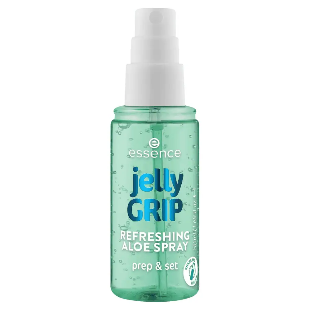 essence Jelly Grip Refreshing Aloe Spray 50ml - Lebanon - Makeup Germany Essence Jelly Grip Refreshing Aloe Spray 50ml Essence Jelly Grip Spray Lebanon for sale in Lebanon - compact clear spray bottle with green aloe gel mist pump