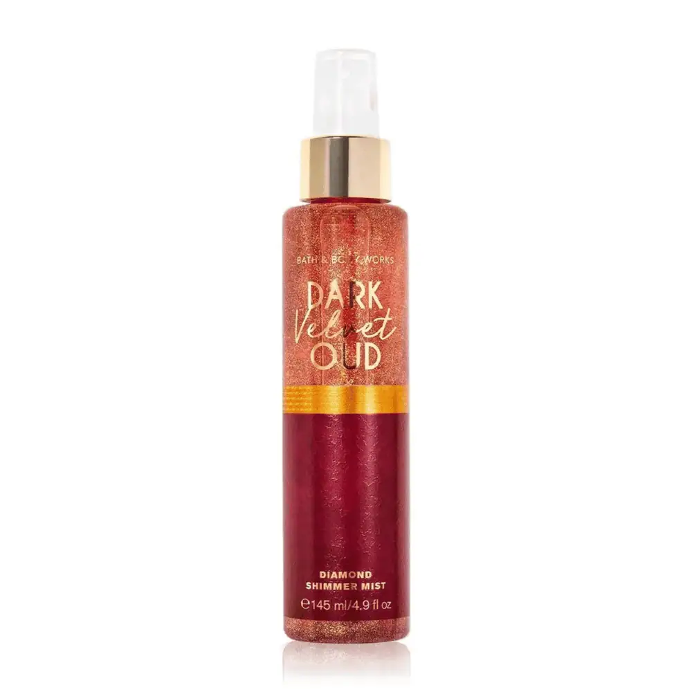 Bath & Body Works Dark Velvet Oud Shimmer Mist - Lebanon - Makeup Germany BATH & BODY WORKS Dark Velvet Oud Shimmer Mist 145Ml Bath & Body Works Dark Velvet Oud Shimmer Mist Lebanon for sale in Lebanon - 145ml bottle of Bath & Body Works Dark Velvet Oud body mist with sparkling shimmer finish