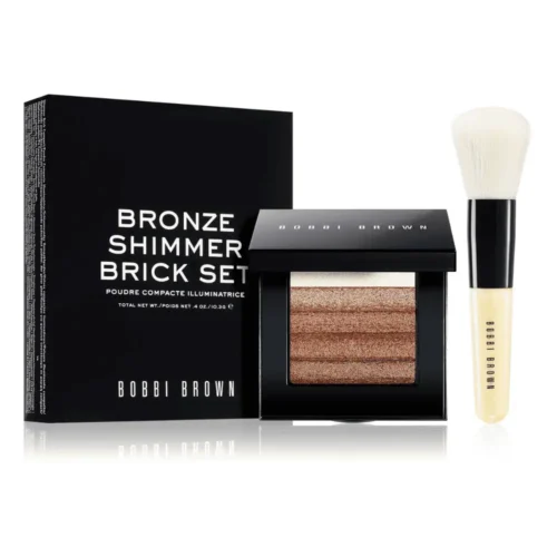 Bobbi Brown Bobbi Brown Bronze Shimmer Brick Set Illuminating Bronzer and Brush Set for sale in Lebanon - 5-bar bronze shimmer compact with makeup brush