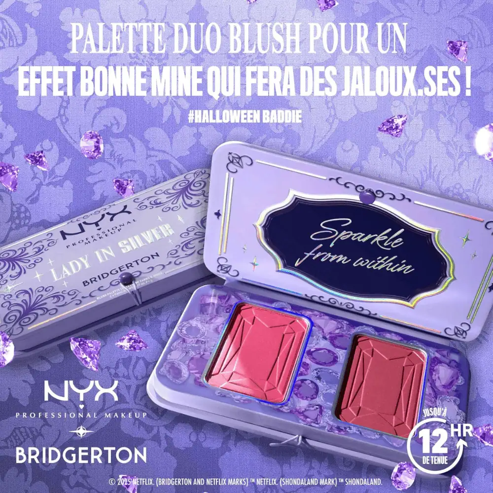 NYX Bridgerton Blush Lady In Silver Palette - Lebanon - Makeup Germany NYX Bridgerton Blush Lady In Silver Palette NYX Bridgerton Blush Lady In Silver Palette Lebanon for sale in Lebanon - limited edition NYX Professional Makeup x Bridgerton blush duo palette featuring matte and iridescent rose shades