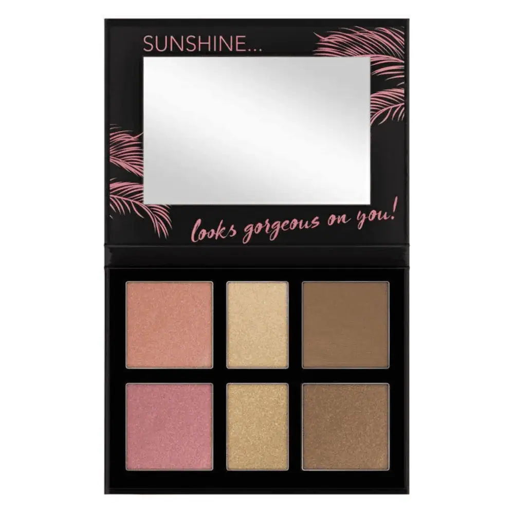 Catrice Aloha Sunsets Everyday Face & Cheek Palette - Lebanon - Makeup Germany catrice Aloha Sunsets Everyday Face and Cheek Palette Catrice Aloha Sunsets Everyday Face Palette Lebanon for sale in Lebanon - 28.2g makeup palette by Catrice featuring 6 bronzer blush and highlighter shades with integrated mirror BILINGUAL