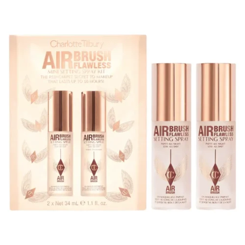 Charlotte Tilbury Mini Airbrush Flawless Setting Spray Duo Set Charlotte Tilbury Setting Spray Duo Lebanon for sale in Lebanon - 2-piece mini setting spray set including original scent and White Tea of Bali scent