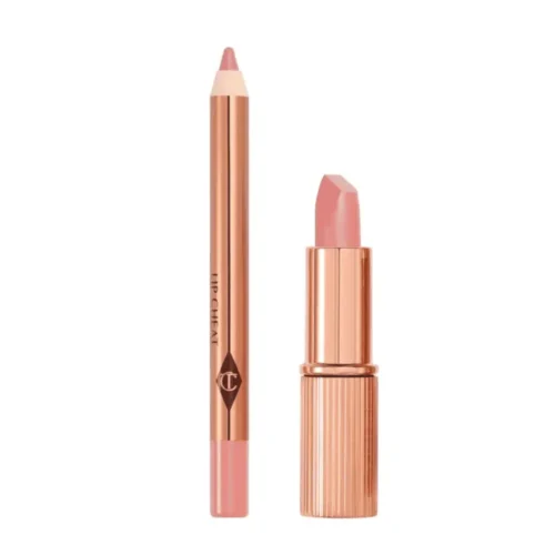 Charlotte Tilbury Mini Pillow Talk Lipstick & Liner Pillow Talk Fair cool pink nude Charlotte Tilbury Mini Pillow Talk Set Pillow Talk Fair Lebanon for sale in Lebanon - Charlotte Tilbury travel-size Matte Revolution lipstick and matching Lip Cheat pencil in dreamy cool pink-nude shade Pillow Talk Fair