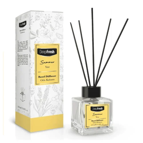 Deep Fresh Summer Reed Diffuser 100ml Deep Fresh Summer Reed Diffuser 100ml Lebanon for sale in Lebanon - Deep Fresh 100ml glass bottle reed diffuser in vibrant Summer fragrance with black fiber reeds