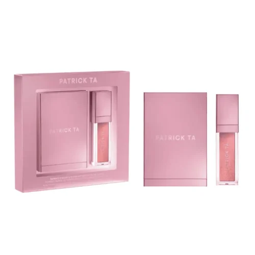 Patrick Ta Patrick's Glow & Gloss Ice Me Down Gift Set Patrick Ta Ice Me Down Gift Set Lebanon for sale in Lebanon - limited edition makeup set with cream and powder blush duo in Out of Office and hydrating lip gloss in Ice Me Down