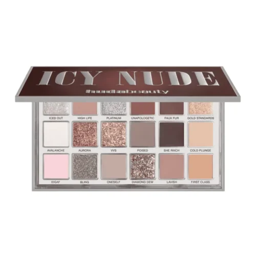 Huda Beauty Huda Beauty Icy Nude Eyeshadow Palette Cool-Toned Nude Eyeshadow Palette for sale in Lebanon - 18 cool matte shimmer metallic foiled eyeshadow compact