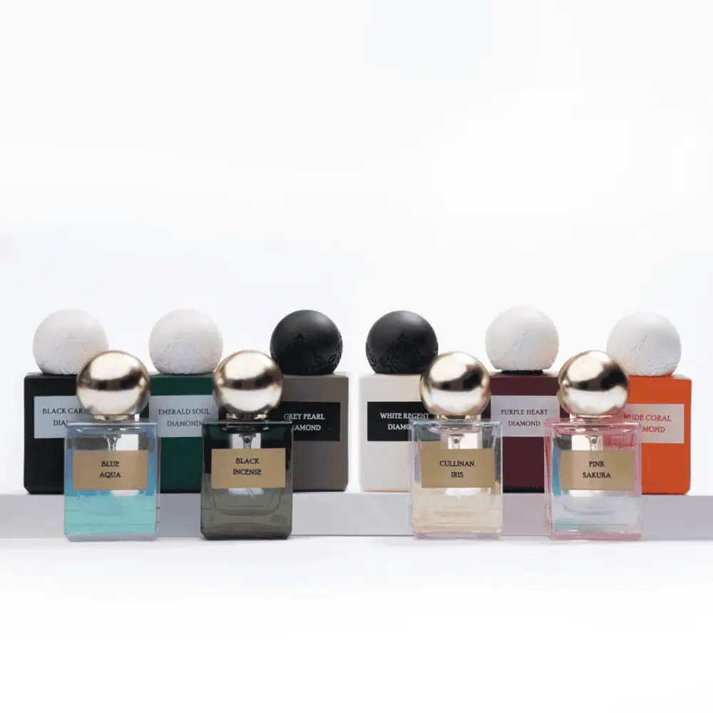 IBRAQ Discovery Diamond White Set - Lebanon - Makeup Germany IBRAQ IBRAQ Discovery Diamond White Set Luxury Perfume Discovery Set for sale in Lebanon - 10x10ml miniature perfume bottles in white velvet luxury gift box