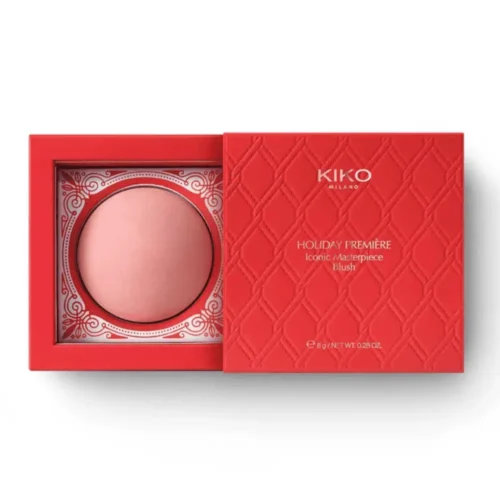 Kiko Milano Holiday Premiere Iconic Masterpiece Blush Kiko Milano Holiday Premiere Iconic Masterpiece Blush Lebanon for sale in Lebanon - Kiko Milano Holiday Premiere blush housed in white ceramic container with embossed matelassé motif case