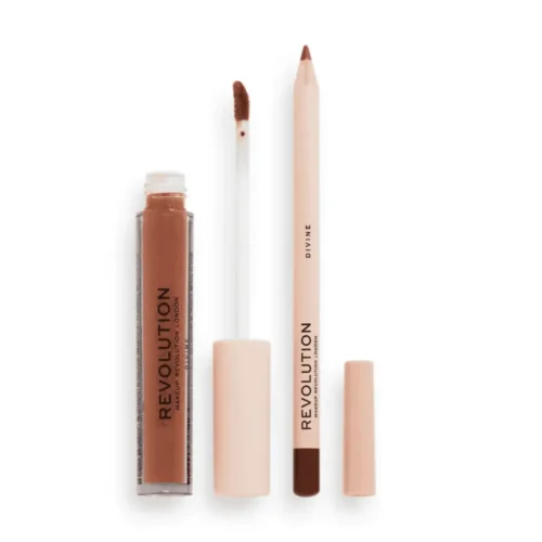 Revolution Lip Contour Kit Revolution Lip Contour Kit Lebanon for sale in Lebanon - Makeup Revolution Lip Contour Kit featuring full-size matte liquid lipstick tube and matching creamy lip contour pencil