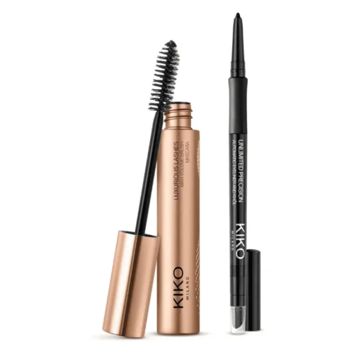 KIKO Milano Luxurious Eye Set Kiko Milano Luxurious Eye Set Lebanon for sale in Lebanon - 2-piece eye makeup kit containing Maxi Volume Brush Mascara and black automatic eyeliner pencil