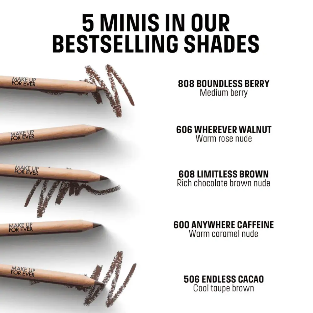 MAKE UP FOR EVER Artist Color Pencil Stellar Set - Lebanon - Makeup Germany MAKE UP FOR EVER ARTIST COLOR PENCIL STELLAR SET Make Up For Ever Artist Color Pencil Set Lebanon for sale in Lebanon - 5-piece mini lip and eye liner pencil set including shades 506 Endless Cacao and 600 Anywhere Caffeine