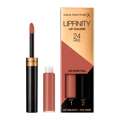 Max Factor Lipfinity Lipstick Spiritual 180 Max Factor Lipfinity Spiritual 180 Lebanon for sale in Lebanon - 2-step Max Factor Lipfinity longwear lip color set in shade Spiritual 180 featuring color coat and shiny top-coat balm