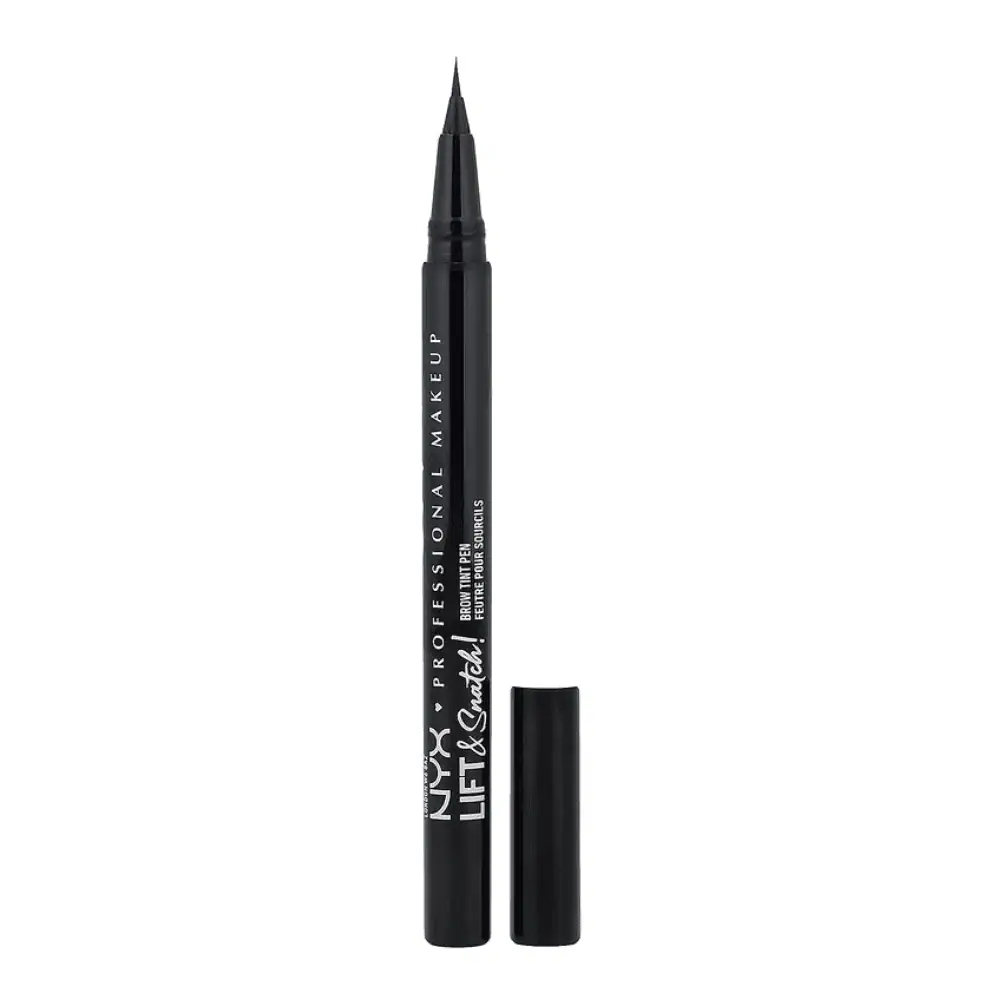 NYX Professional Makeup Lift & Snatch! Brow Tint Pen 10 Black - Lebanon - Makeup Germany NYX Professional Makeup, Lift & Snatch! Brow Tint Pen, 10 Black NYX Lift & Snatch Brow Tint Pen 10 Black Lebanon for sale in Lebanon - NYX Lift & Snatch Brow Tint Pen in shade 10 Black showing micro-brush tip
