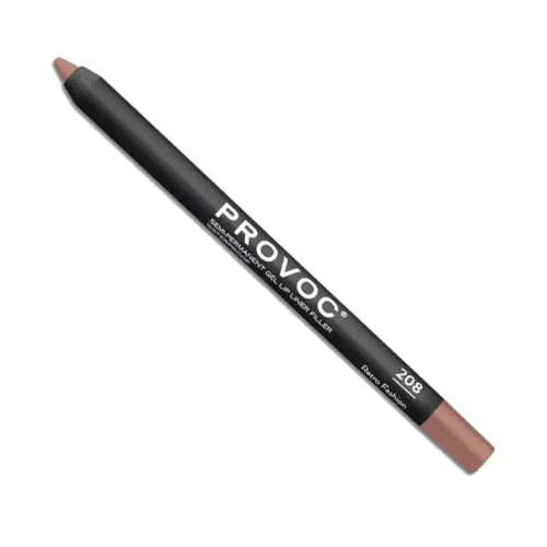 PROVOC Gel Lip Liner Filler 208-Retro Fashion Provoc Gel Lip Liner Filler 208 Retro Fashion Lebanon for sale in Lebanon - Provoc Waterproof Gel Lip Liner Pencil in shade 208 Retro Fashion showing pencil tip and cap