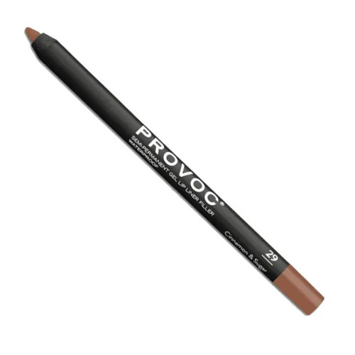 PROVOC Gel Lip Liner Filler 29-Cinnamon & Sugar Provoc Gel Lip Liner Filler 29 Cinnamon Sugar Lebanon for sale in Lebanon - Provoc Waterproof Gel Lip Liner Pencil in shade 29 Cinnamon & Sugar showing pencil tip and cap