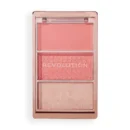 Revolution Blush Icon Palette Authentic Peach Revolution Blush Icon Palette Authentic Peach Lebanon for sale in Lebanon - Revolution Blush Icon Palette in shade Authentic Peach showing cream blush, matte powder blush, and shimmer highlighter pan trio
