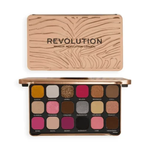 Revolution Revolution Forever Flawless Bare Pink Eyeshadow Palette Pink Soft Glam Eyeshadow Palette for sale in Lebanon - 18 pink gold brown matte and metallic eyeshadow tin compact