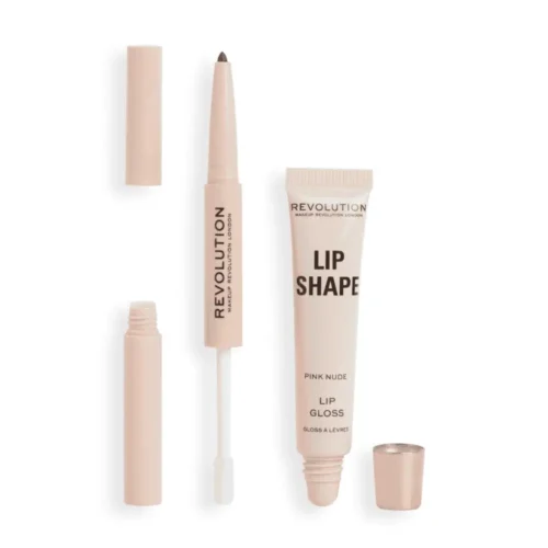 Revolution Lip Shape Kit Pink Nude Revolution Lip Shape Kit Pink Nude Lebanon for sale in Lebanon - Makeup Revolution 3-step Lip Shape Kit in shade Pink Nude featuring creamy lip liner, color setter, and high-shine lip gloss