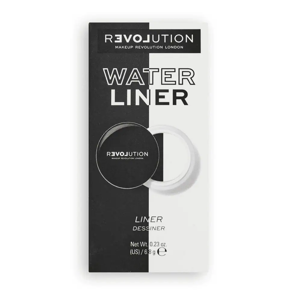Revolution Relove Water Activated Liner Distinction - Lebanon - Makeup Germany Revolution Relove Water Activated Liner Distinction Revolution Relove Water Activated Liner Distinction Lebanon for sale in Lebanon - Relove by Revolution Water Activated Liner pan in shade Distinction showing split black and white cake liner shades