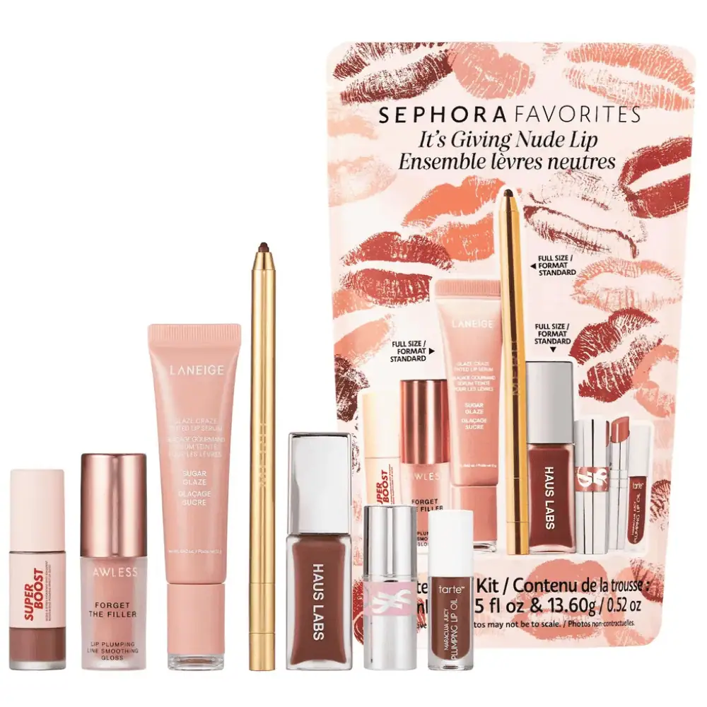 Sephora Favorites IT'S GIVING NUDE SET - Lebanon - Makeup Germany Sephora Favorites IT'S GIVING NUDE SET Sephora Favorites Its Giving Nude Set Lebanon for sale in Lebanon - multi-piece nude lip gift set featuring YSL lip oil stick, Lawless lip plumper, and Merit lip liner