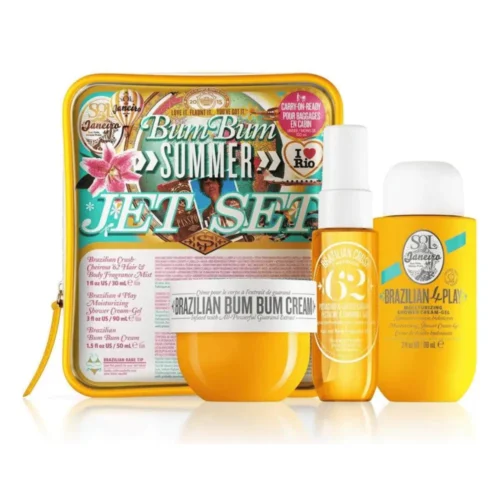 Sol De Janeiro Set Mini 4 Pieces Sol de Janeiro Set Mini 4 Pieces Lebanon for sale in Lebanon - 4-piece travel-sized Sol de Janeiro body care gift set featuring Brazilian Bum Bum Cream, 4 Play Shower Cream-Gel, and Cheirosa 62 Fragrance Mist