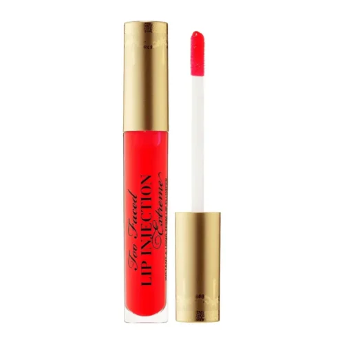 Too Faced Lip Injection Extreme Hydrating Lip Plumper Strawberry Kiss Too Faced Lip Injection Extreme Strawberry Kiss Lebanon for sale in Lebanon - Too Faced Lip Injection Extreme 4ml tube in juicy sheer red Strawberry Kiss shade with doe-foot wand