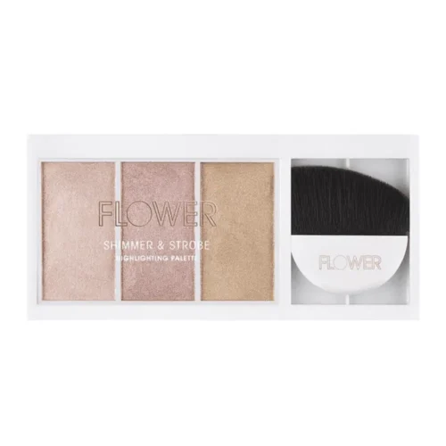 Flower Beauty Shimmer & Strobe Highlight Palette Flower Beauty Highlighter Palette for sale in Lebanon - 3 blendable illuminating shades with strobe brush
