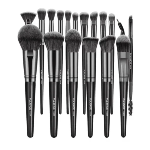 MAANGE 18Pcs Professional Makeup Brushes Set MAG51239HQ MAANGE Makeup Brush Set for sale in Lebanon - nylon brushes with plastic handles in black, brown and pink