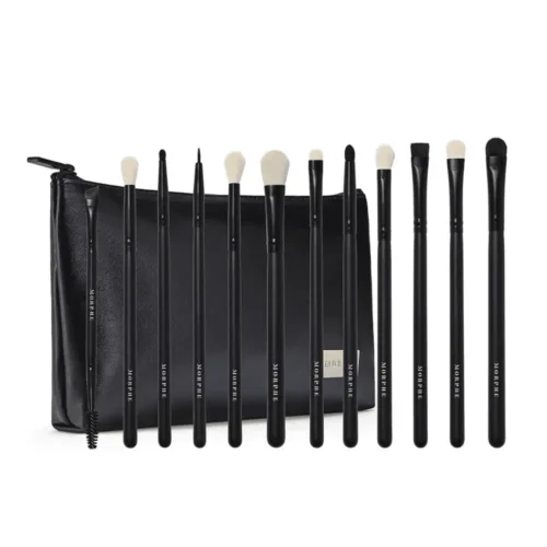 Morphe Eye Obsessed 12-Piece Eye Brush Set Morphe Eye Brush Set for sale in Lebanon - natural and synthetic eye brushes with faux leather zipper case